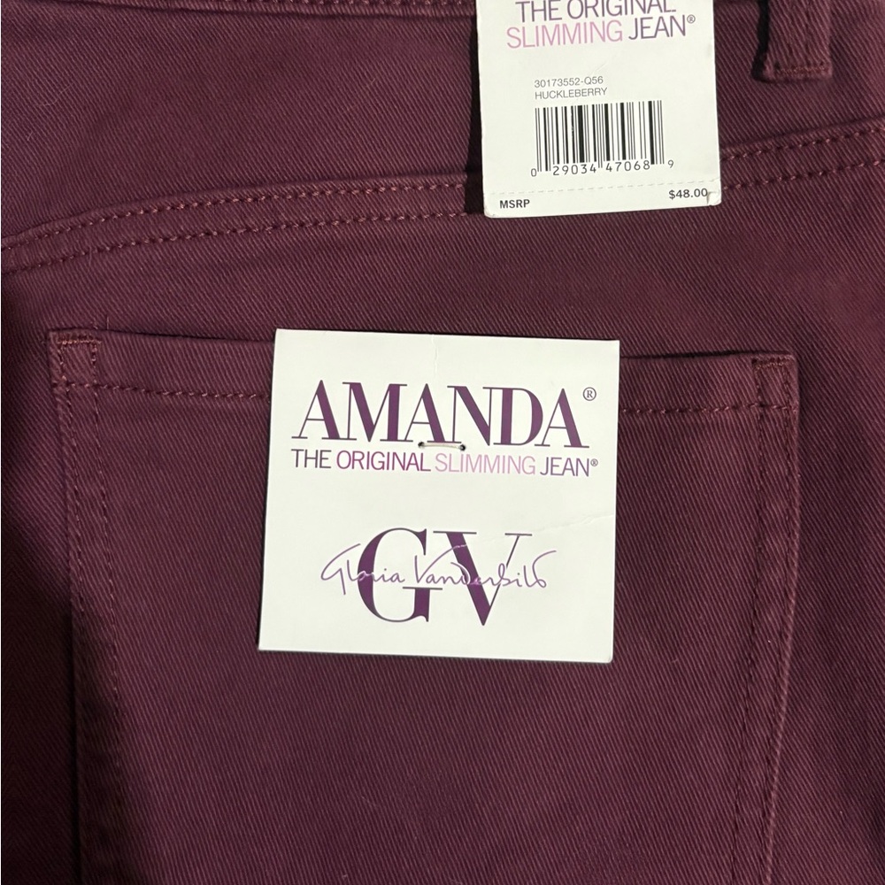 Gloria Vanderbilt Women's Rich Burgundy High Rise Jeans